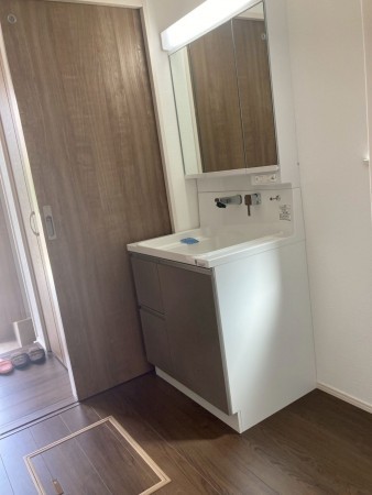 川西市清和台、新築一戸建ての洗面画像です