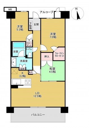 豊中市新千里東町、マンションの間取り画像です