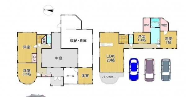 川西市けやき坂、中古一戸建ての間取り画像です