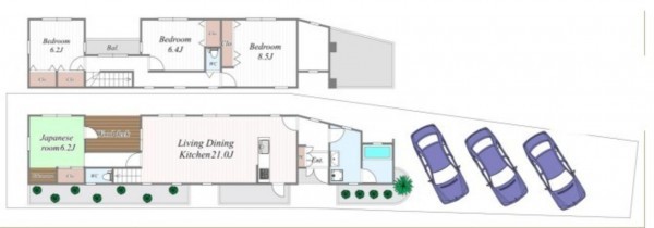 川西市清和台、中古一戸建ての間取り画像です