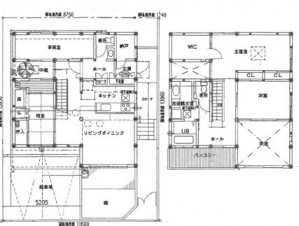 川西市清和台、中古一戸建ての間取り画像です