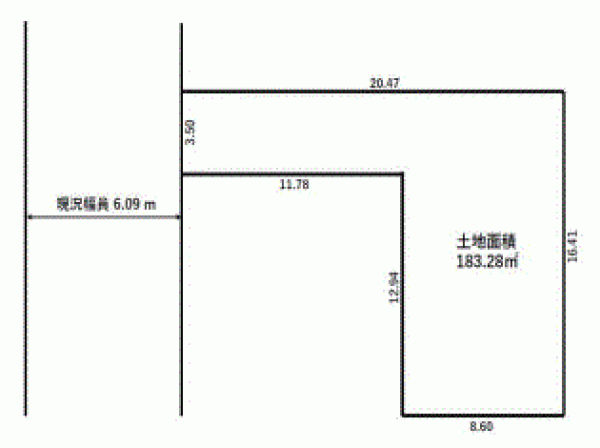 川西市大和、土地の間取り画像です