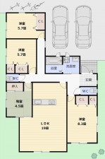 川西市水明台、中古一戸建ての間取り画像です