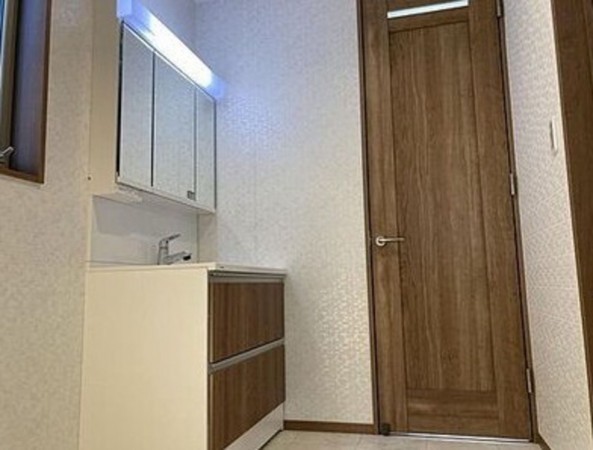 川西市緑台、新築一戸建ての洗面画像です