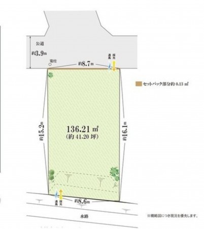 川西市新田、土地の間取り画像です