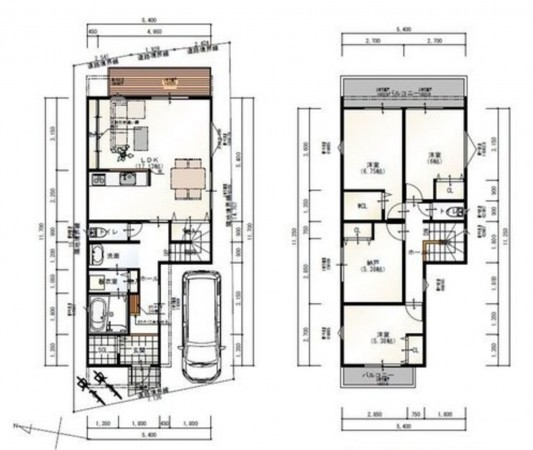 川西市久代、新築一戸建ての間取り画像です