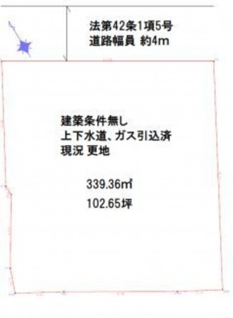 川西市平野、土地の間取り画像です