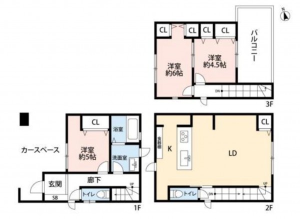 川西市笹部、中古一戸建ての間取り画像です