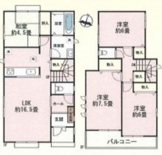 川西市鼓が滝、新築一戸建ての間取り画像です
