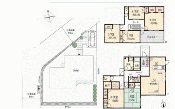 川西市大和、中古一戸建ての間取り画像です