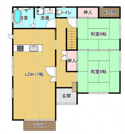 川西市丸山台、中古一戸建ての間取り画像です