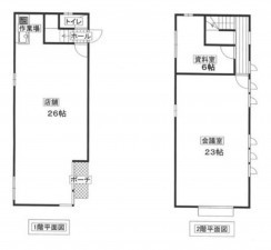 川西市多田桜木、収益物件/店舗事務所の間取り画像です