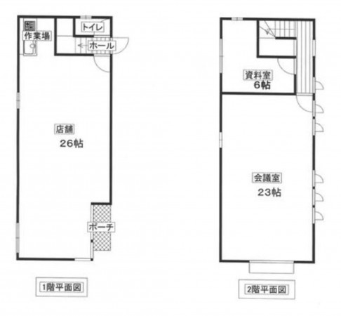 川西市多田桜木、収益物件/店舗事務所の間取り画像です