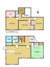 川西市丸山台、中古一戸建ての間取り画像です