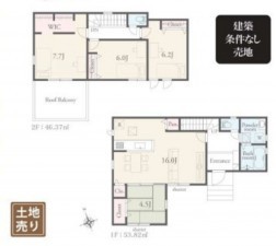 川西市笹部、土地の間取り画像です