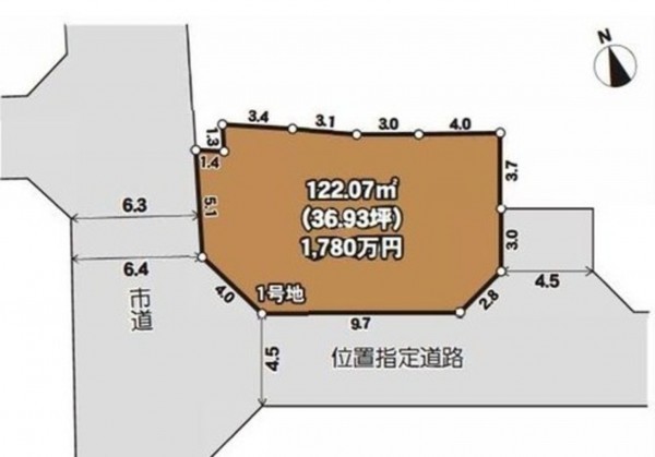 川西市笹部、土地の間取り画像です