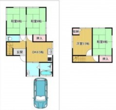 川西市西多田、中古一戸建ての間取り画像です