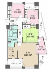 川西市小花、マンションの間取り画像です