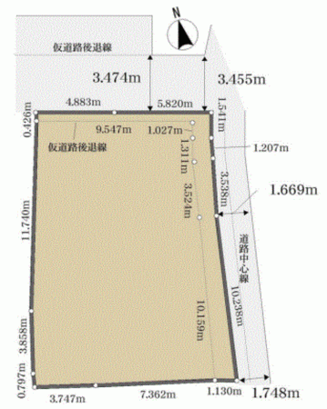 川西市小花、土地の間取り画像です