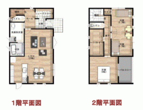 川西市錦松台、新築一戸建ての間取り画像です