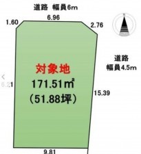 川西市滝山町、土地の間取り画像です