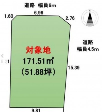 川西市滝山町、土地の間取り画像です