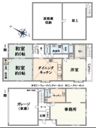 川西市南花屋敷、中古一戸建ての間取り画像です