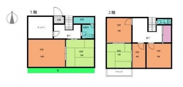 川西市緑台、中古一戸建ての間取り画像です