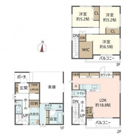 川西市加茂、新築一戸建ての間取り画像です