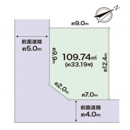 川西市小戸、土地の間取り画像です