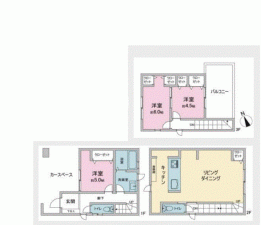 川西市笹部、中古一戸建ての間取り画像です