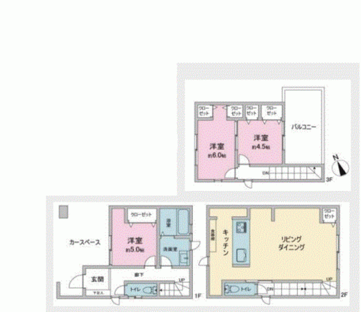 川西市笹部、中古一戸建ての間取り画像です