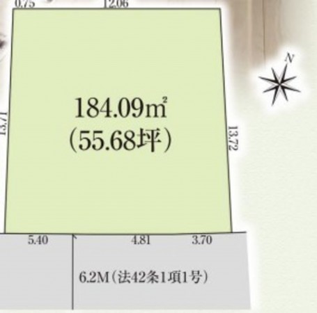 川西市けやき坂、土地の間取り画像です