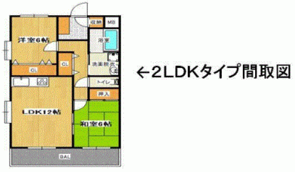 川西市萩原、収益物件/マンションの間取り画像です