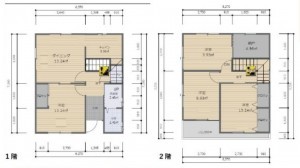 川西市萩原、中古一戸建ての間取り画像です