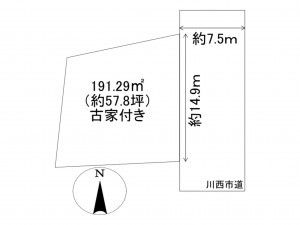 川西市水明台、土地の間取り画像です