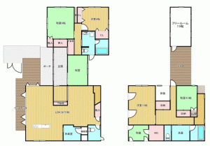 川西市大和、中古一戸建ての間取り画像です