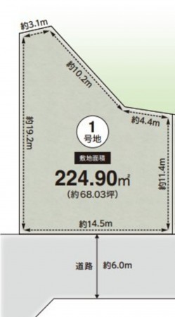 川西市緑台、土地の間取り画像です