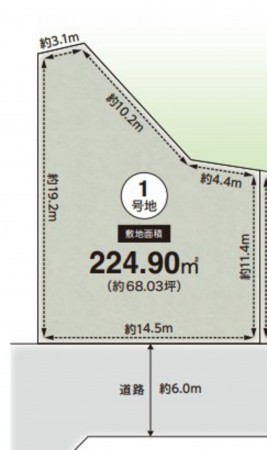 川西市緑台、土地の間取り画像です