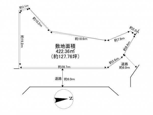 川西市緑台、土地の間取り画像です