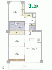 川西市東多田、マンションの間取り画像です