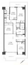 川西市丸山台、マンションの間取り画像です