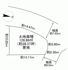 川西市松が丘町、土地の間取り画像です