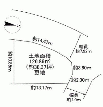 川西市松が丘町、土地の間取り画像です
