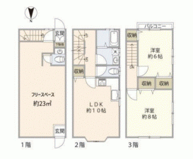 川西市美園町、収益物件/店舗付住宅の間取り画像です