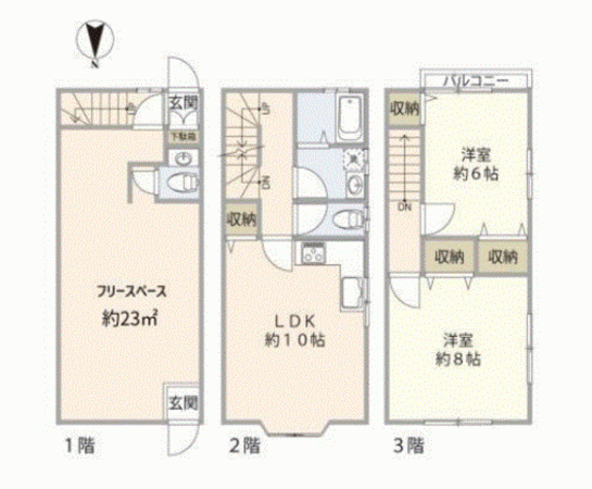 川西市美園町、収益物件/店舗付住宅の間取り画像です