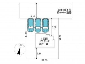 川西市水明台、土地の間取り画像です