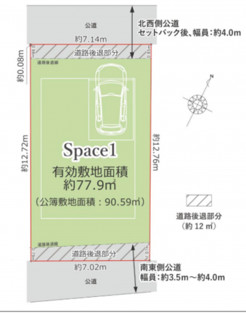 川西市久代、土地の間取り画像です