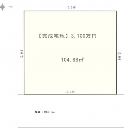 川西市南花屋敷、土地の間取り画像です