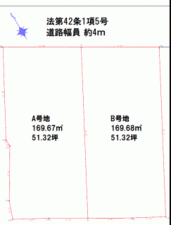 川西市平野、土地の間取り画像です